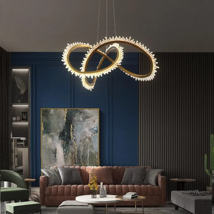 Rose Rock Crystal Ring Chandelier Modern Chandelier KitchenVL-C0034