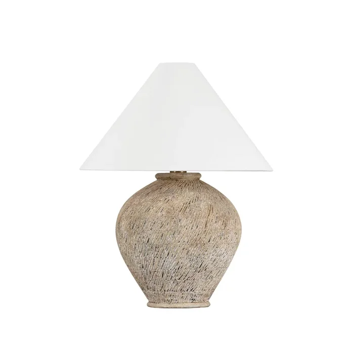 Rumbrook 1-Light Table Lamp in Aged Brass/Ceramic Ancient Texture 23L x 23W x 29HL5330-AGB/CAX
