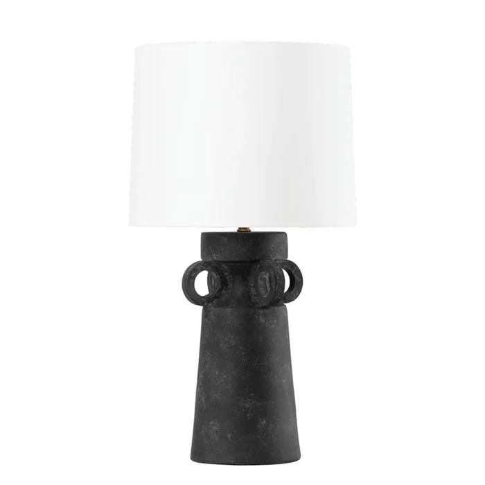 Santa Cruz Table Lamp 1-Light LED in Patina Brass And Ceramic Artifact Black 15.5L x 15.5W x 28.5HPTL3129-PBR/CAK