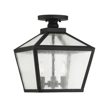 Savoy House Woodstock Three Light Flush Mount in Black – 5-105-BK