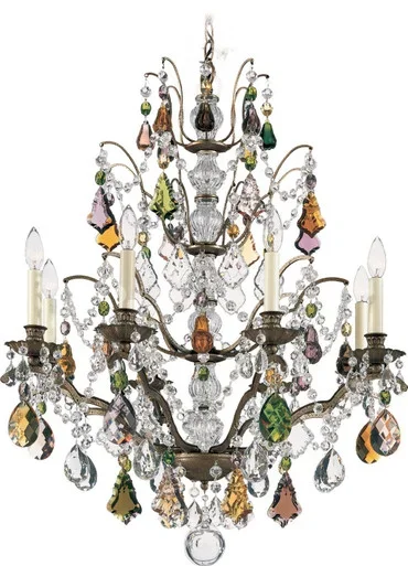 Schonbek Bordeaux Eight Light Chandelier in Heirloom Bronze – 5771-76H
