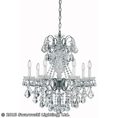 Schonbek New Orleans Seven Light Chandelier in Black Pearl – 3656-49H