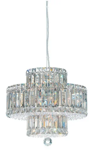 Schonbek Plaza Nine Light Pendant in Polished Stainless Steel – 6671R