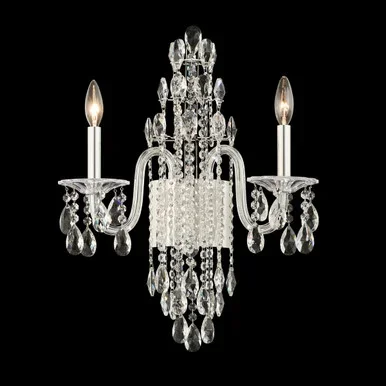 Schonbek Rainier Two Light Wall Sconce in Silver – S93502-40R