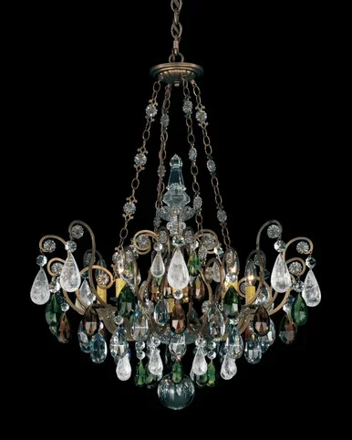 Schonbek Renaissance Rock Crystal Eight Light Pendant in Antique Pewter – 3587-47OS
