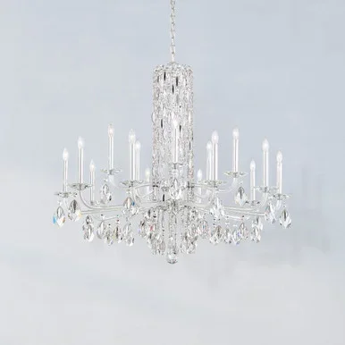 Schonbek Siena 15 Light Chandelier in Polished Stainless Steel – RS83151N-401R
