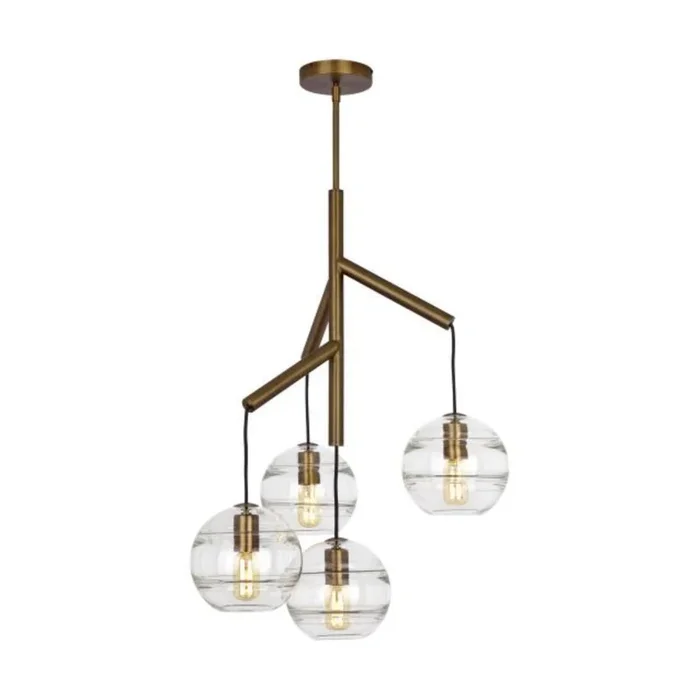 Sedona Single Chandelier Chandeliers 4-Light Aged Brass by Sean Lavin700SDNMPR1CR