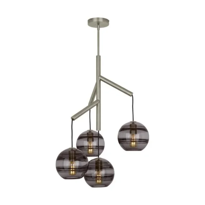 Sedona Single Chandelier Chandeliers 4-Light Satin Nickel by Sean Lavin700SDNMPR1KS