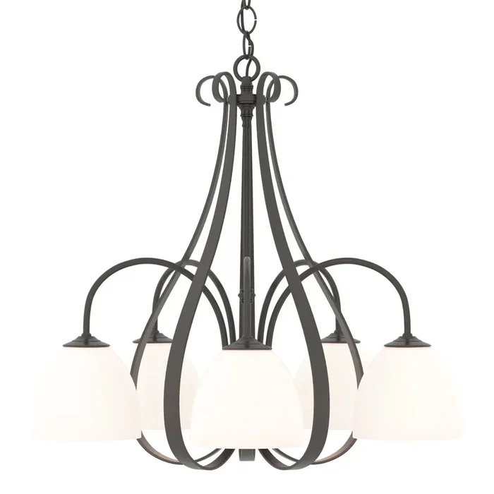 Sweeping Taper 5 Arm Chandelier 5-Light Opal Glass (GG) in Oil Rubbed Bronze101445-SKT-14-GG0001