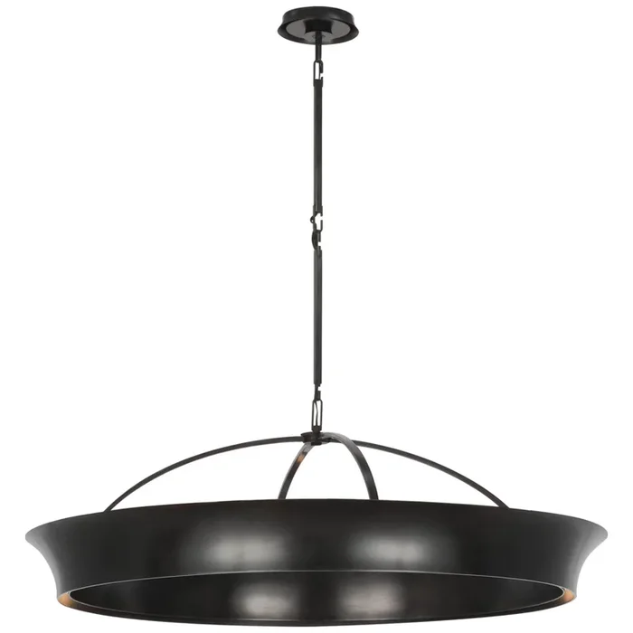 Thomas O’Brien Garland 40″ Dual Lit Ring Chandelier in Aged Iron Ceiling Light W40″TOB 5521AI