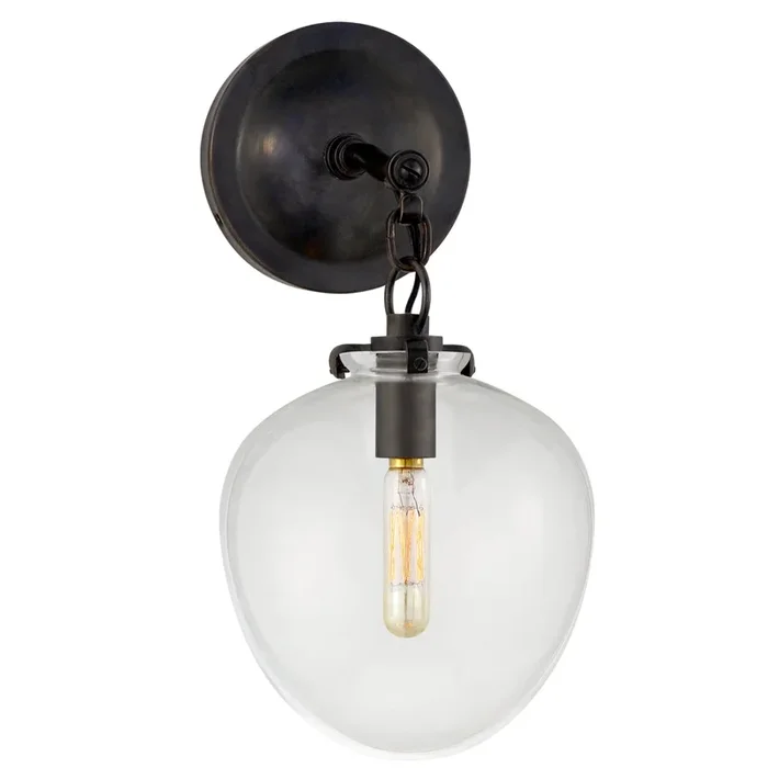 Thomas O’Brien Katie Small Acorn Sconce in Bronze with Clear Glass Wall Light W6.5″ x H13.5″TOB 2225BZ/G2-CG
