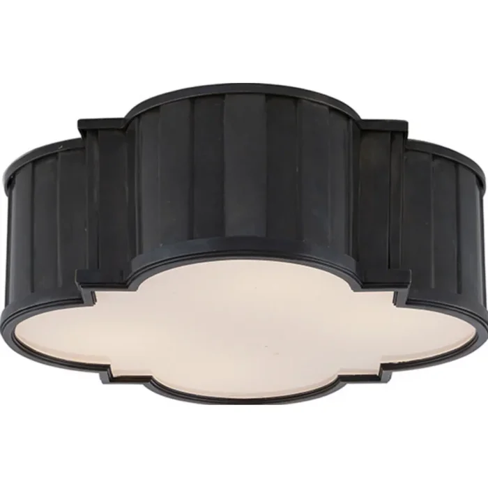 Thomas O’Brien Tilden Large Flush Mount in Bronze with White Glass Ceiling Light W17″ x H6″TOB 4131BZ-WG