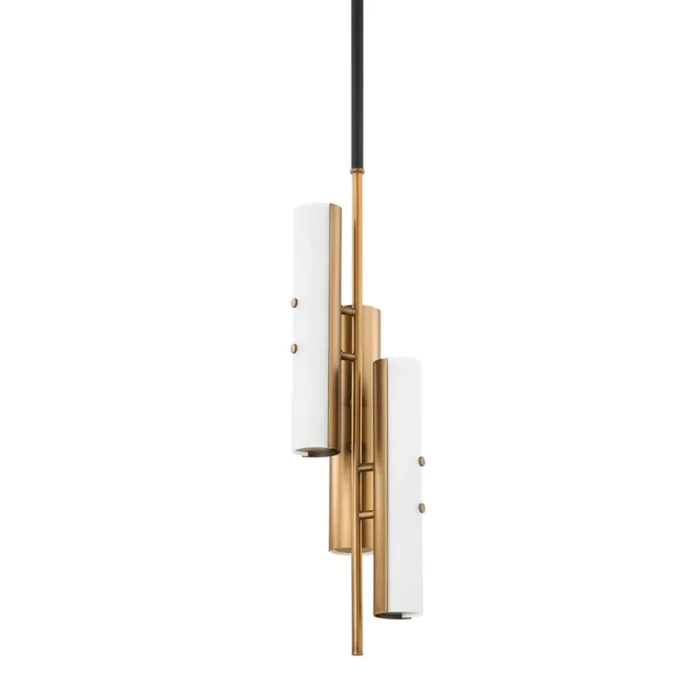 Titus Pendant 3-Light LED in Patina Brass 8.25L x 8.25W x 29HF3208-PBR/SBK