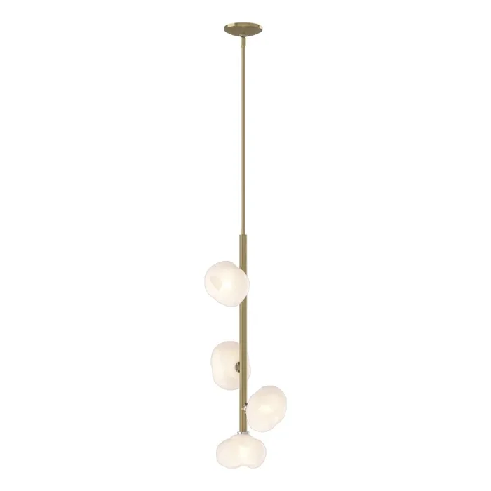 Ume Vertical Pendant 4-Light Frosted Glass (FD) in Modern Brass131610-SKT-MULT-86-FD0710