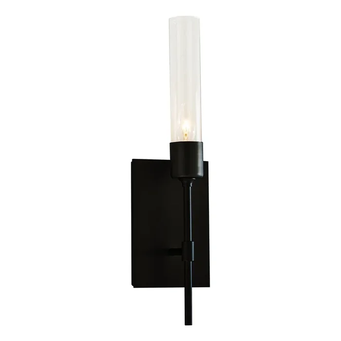 Vela Sconce 1-Light Clear Glass (ZM) in Black203330-SKT-10-ZM0611