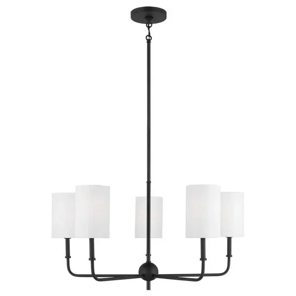 Visual Comfort Studio 3109305-112 Five Light Chandelier in Midnight Black