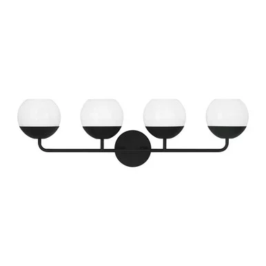 Visual Comfort Studio Alvin Four Light Bath Vanity in Midnight Black – 4468104-112