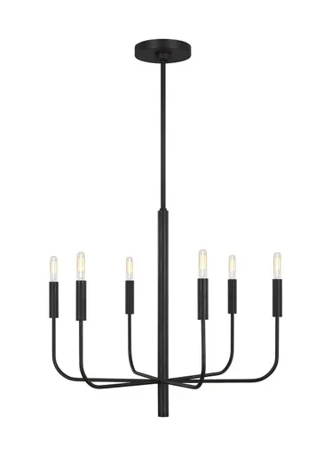Visual Comfort Studio Brianna Six Light Chandelier in Aged Iron – EC1006AI