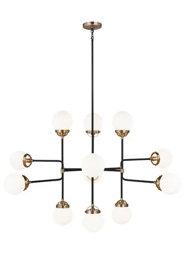Visual Comfort Studio Cafe 12 Light Chandelier in Satin Brass – 3187912-848