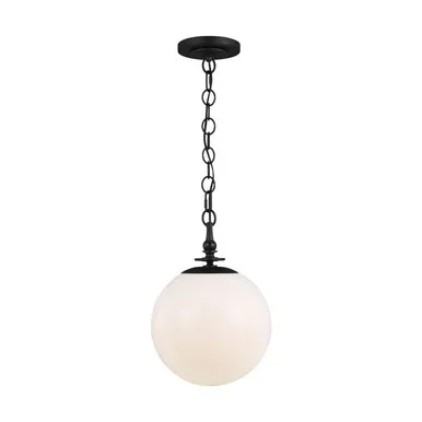 Visual Comfort Studio Capri One Light Pendant in Aged Iron – TP1041AI