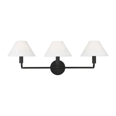 Visual Comfort Studio Colfax Three Light Wall Sconce in Aged Iron – SLW1023AI