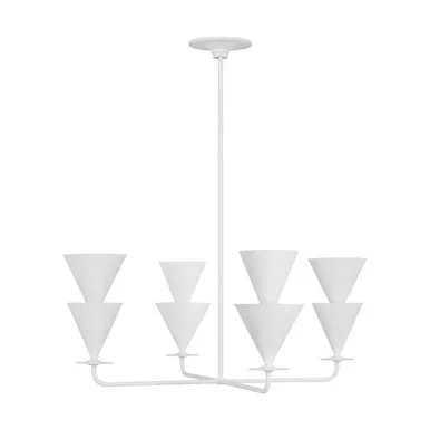 Visual Comfort Studio Cornet Four Light Chandelier in Cast Plaster – LXC1084CPST