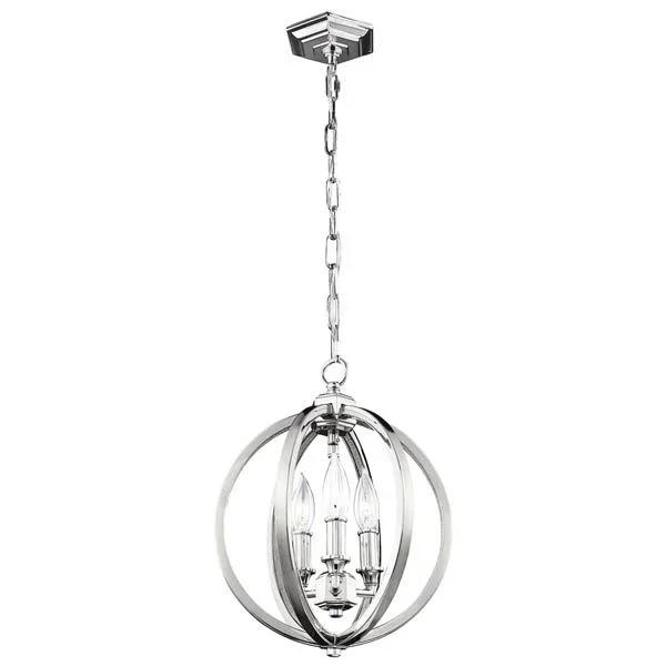 Visual Comfort Studio F3059/3PN Small Pendant in Polished Nickel