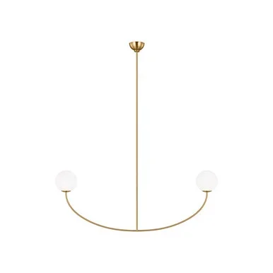 Visual Comfort Studio Galassia Two Light Linear Chandelier in Burnished Brass – AEC1132BBS