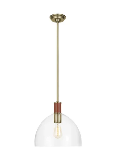 Visual Comfort Studio Hadley One Light Pendant in Time Worn Brass – LP1051TWBCG