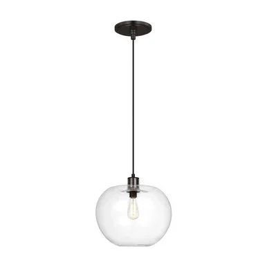 Visual Comfort Studio Mela One Light Pendant in Aged Iron – TP1201AI