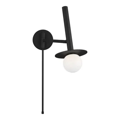 Visual Comfort Studio Nodes One Light Wall Sconce in Midnight Black – KW1021MBK
