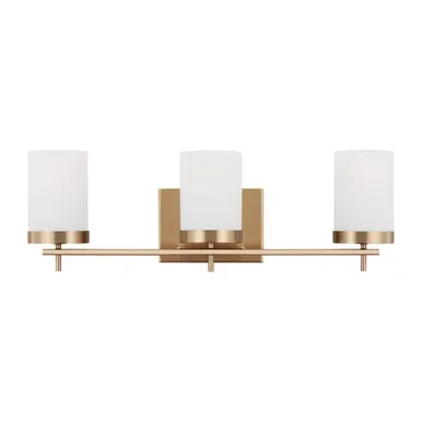 Visual Comfort Studio Zire Three Light Bath in Satin Brass – 4490303EN3-848