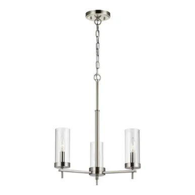 Visual Comfort Studio Zire Three Light Chandelier in Brushed Nickel – 3190303EN-962