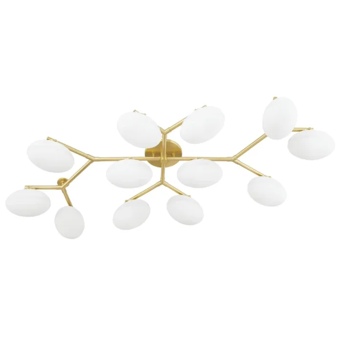 Wagner 12-Light Semi Flush in Aged Brass 59.38L x 33.75W x 7.75H5559-AGB