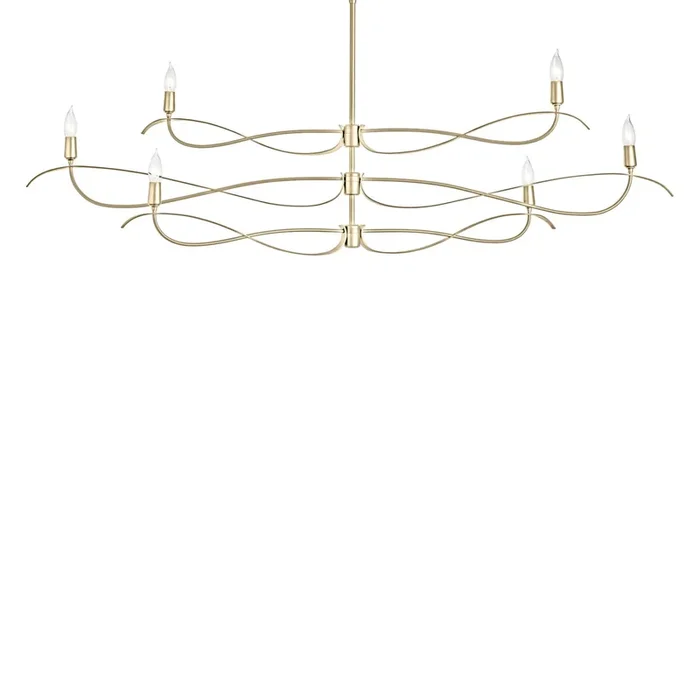 Willow 6-Light Large Chandelier 6-Light in Modern Brass136352-SKT-MULT-86