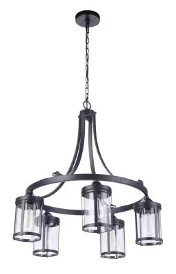 Yates Outdoor Wall Sconce – Powder Coated Black – Clear Glass – 7in. Extension – E26 Medium Base