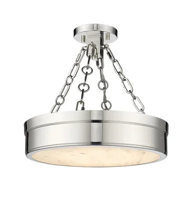 Z-Lite Anders LED Semi Flush Mount in Polished Nickel – 1944SF15-PN-LED