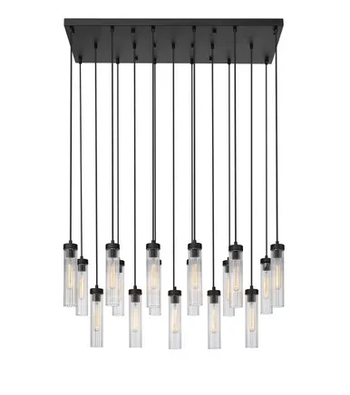 Z-Lite Beau 17 Light Linear Chandelier in Matte Black – 740P-17L-MB