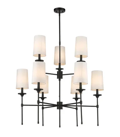 Z-Lite Emily Nine Light Chandelier in Matte Black – 3033-9MB