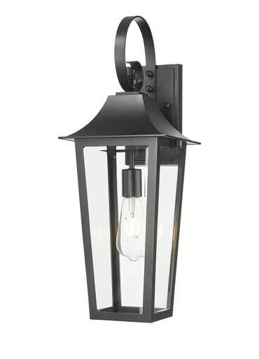 Z-Lite Gannon One Light Outdoor Wall Light in Black – 5008M-BK