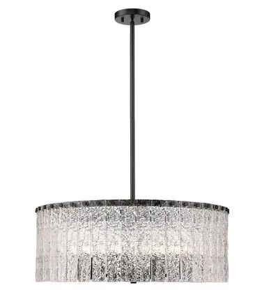 Z-Lite Glacier Ten Light Chandelier in Matte Black – 1943P26-MB