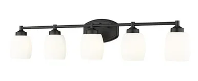 Z-Lite Kendrick Five Light Vanity in Matte Black – 745-5V-MB