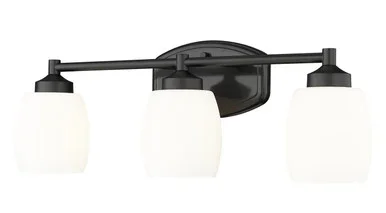 Z-Lite Kendrick Three Light Vanity in Matte Black – 745-3V-MB
