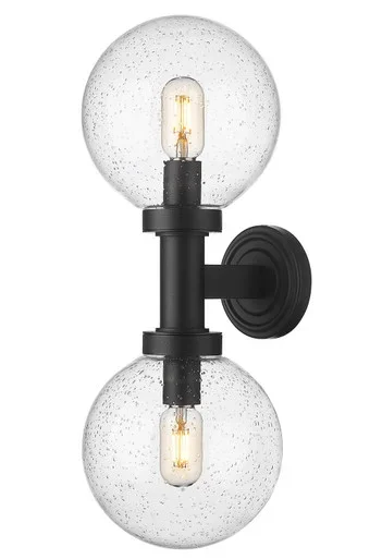 Z-Lite Laurent Two Light Outdoor Wall Sconce in Black – 599M2-BK