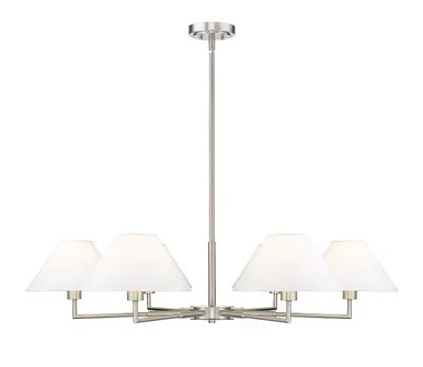 Z-Lite Leila Six Light Chandelier in Brushed Nickel – 744-44R-BN