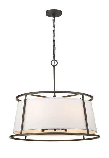 Z-Lite Lenyx Pendant Six Light Chandelier in Iron Ore – 1935-26IO