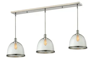 Z-Lite Mason Three Light Linear Chandelier in Brushed Nickel – 718P13-3BN