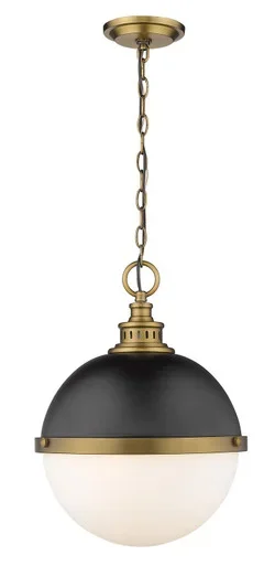 Z-Lite Peyton Two Light Pendant in Matte Black + Factory Bronze – 619P14-MB-FB