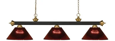 Z-Lite Riviera Three Light Billiard in Bronze + Satin Gold – 200-3BRZ+SG-ARBG