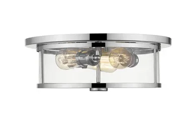 Z-Lite Savannah Three Light Flush Mount in Chrome – 462F16-CH